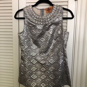 Tory Burch solver embellished sleeveless top